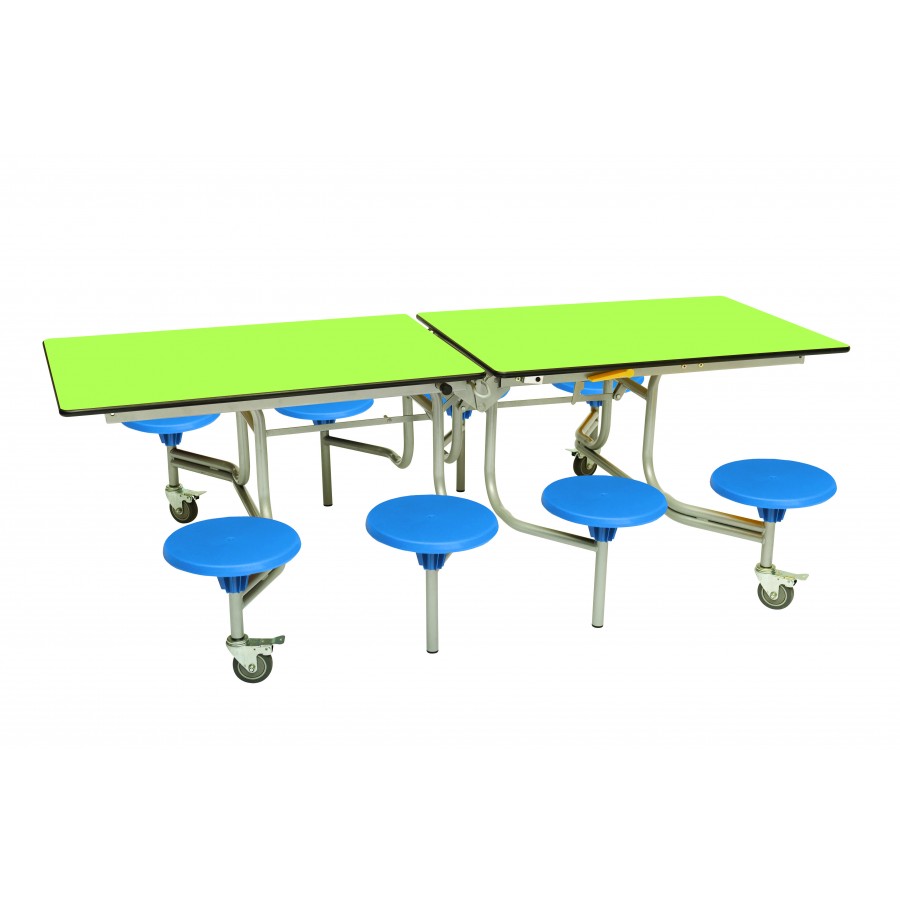 Rectangular Mobile Folding Table with 8 Seats